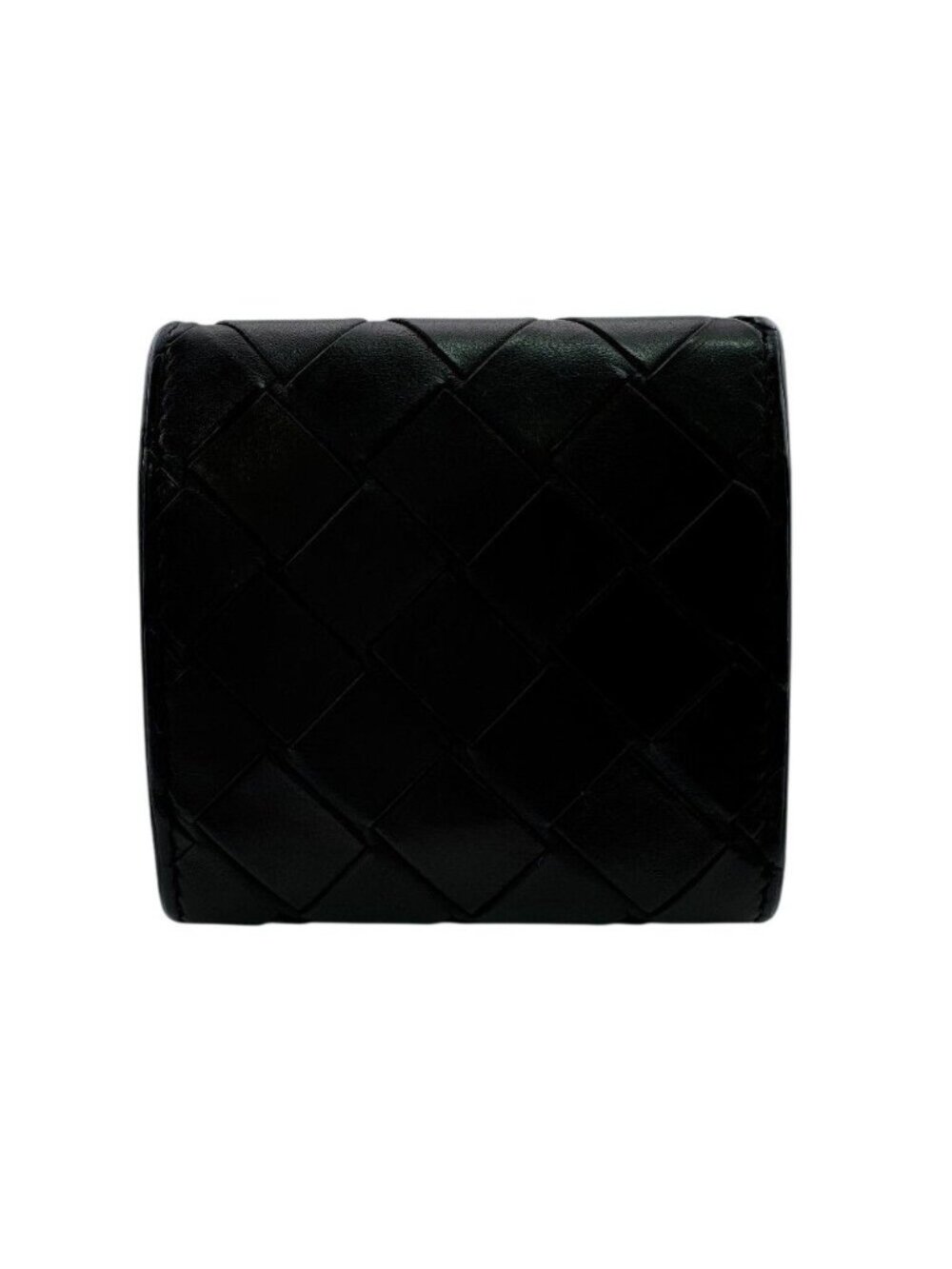 Bottega Veneta Maxi Intrecciato Leather Coin Purse Black Compact Wallet Reactive
